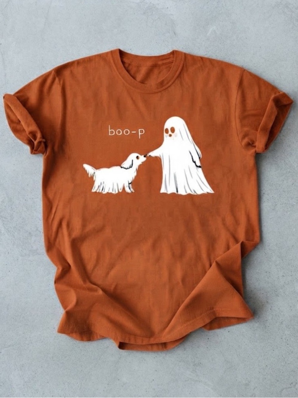 Ghost Dog Boo-p Cute Puppy Halloween Spooky Ghost Gildan T-Shirt